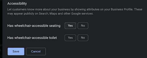 Accessibility in Google Business Profile
