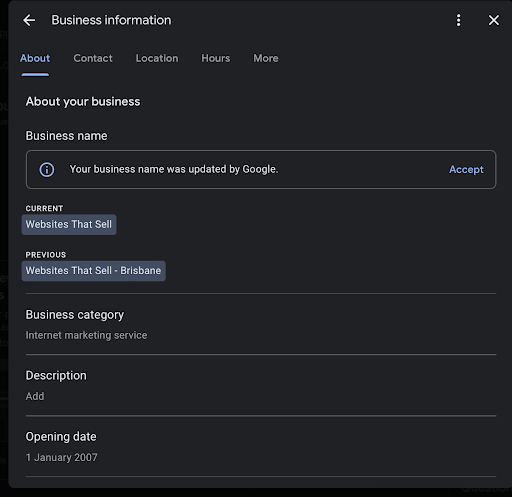 Business Information In GBP