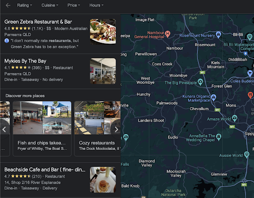 example of discover more places in Google Business Profile