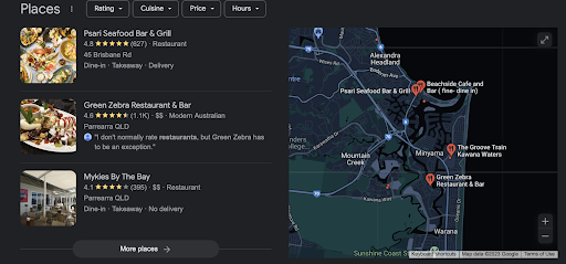example of how discover more works in Google Business Profile